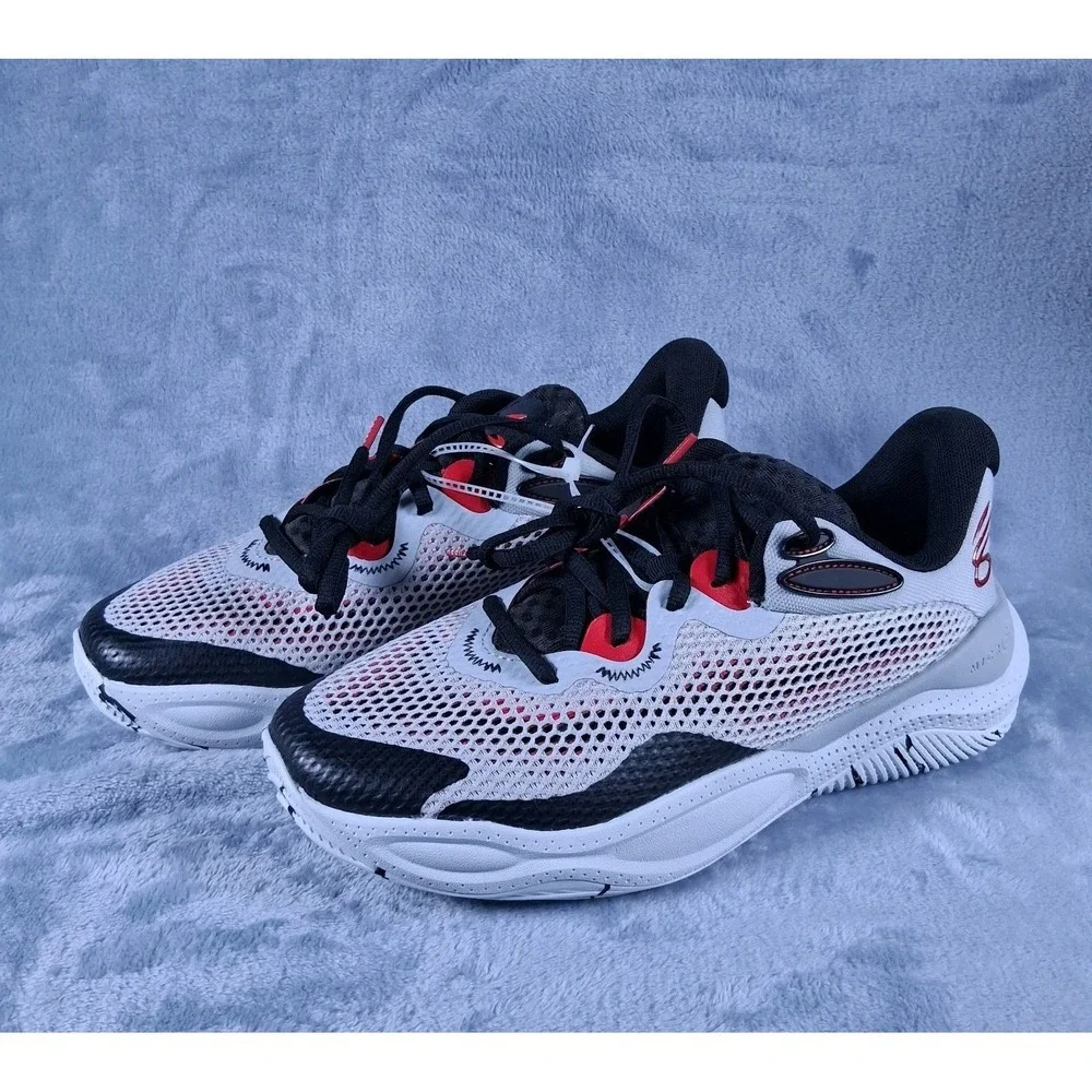 Under Armour Curry Splash 24 Men's 10  Sneaker Halo Grey Black Red 3027636-101
